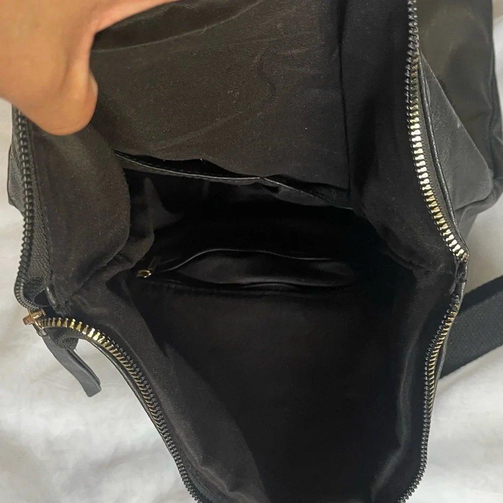 Black‎ Backpack with Fold-Over Flap and Top Handle